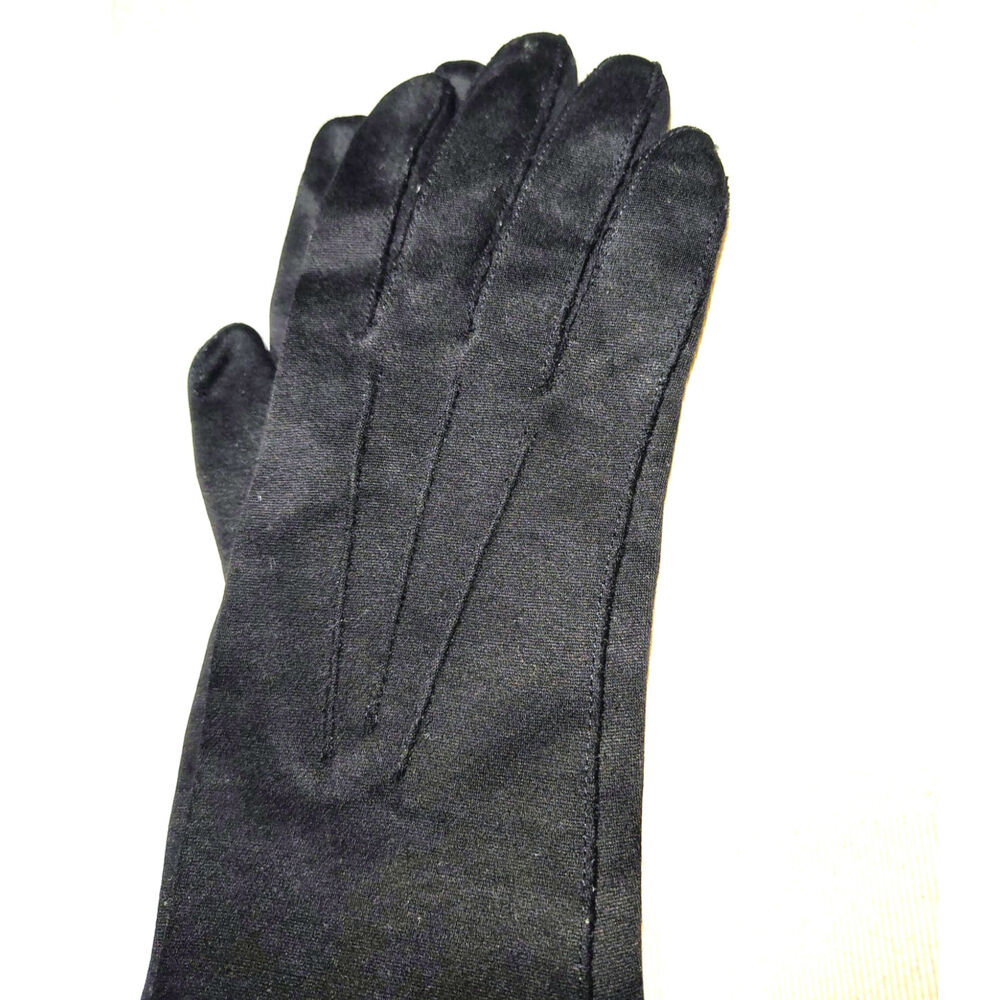 1950s MCM Black Elegant Formal Gloves Elbow Length 13 Width 3.25 Cuff Opening 5